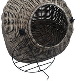 vidaXL Kattendrager 45x35x35 cm natuurlijk wilgenhout grijs
