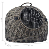 vidaXL Kattendrager 45x35x35 cm natuurlijk wilgenhout grijs