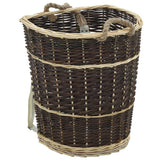 vidaXL Log Basket with Carry Handles 44.5x37x50 cm Natural Willow