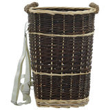 vidaXL Log Basket with Carry Handles 44.5x37x50 cm Natural Willow