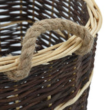 vidaXL Log Basket with Carry Handles 44.5x37x50 cm Natural Willow