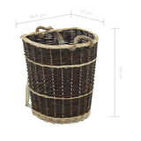 vidaXL Log Basket with Carry Handles 44.5x37x50 cm Natural Willow