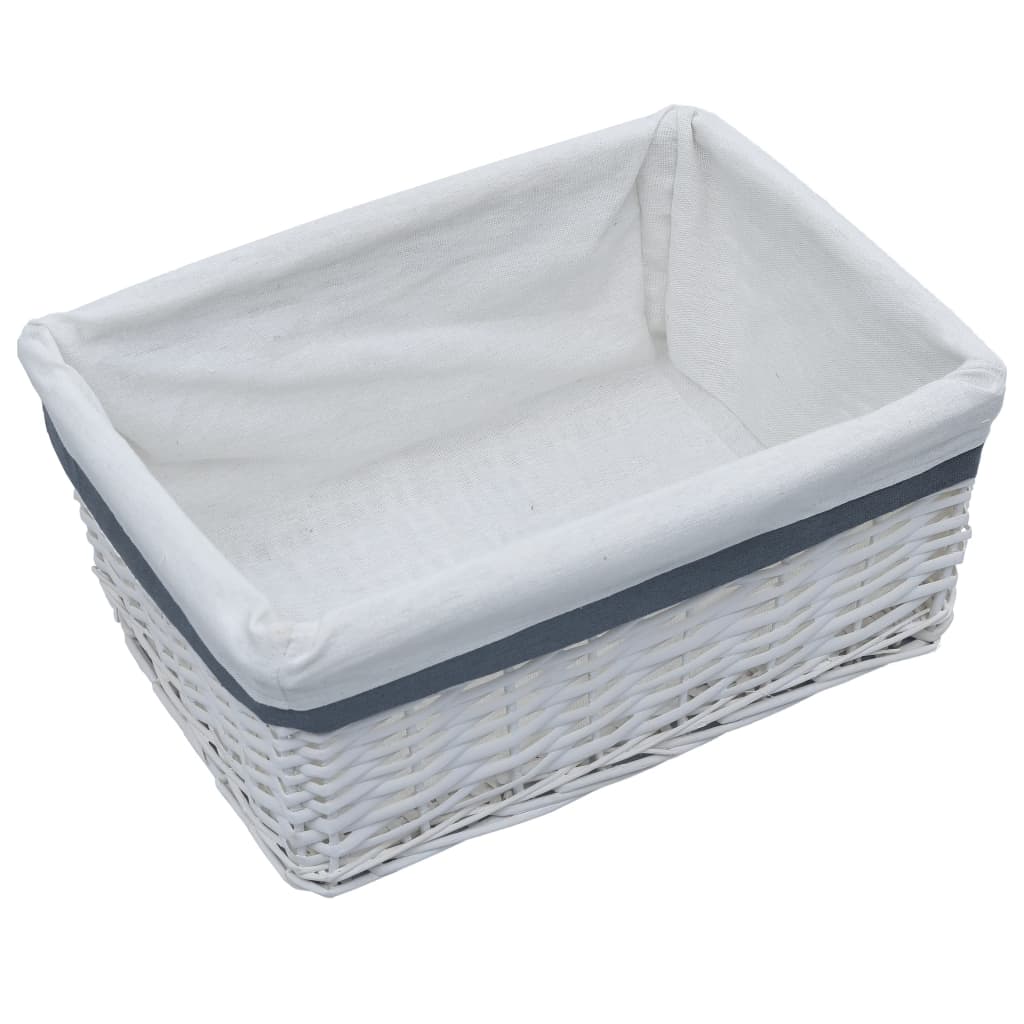 vidaXL 3-Piece Stackable Willow Basket Set White