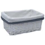 vidaXL 3-Piece Stackable Willow Basket Set White