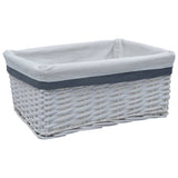 vidaXL 3-Piece Stackable Willow Basket Set White