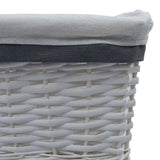 vidaXL 3-Piece Stackable Willow Basket Set White