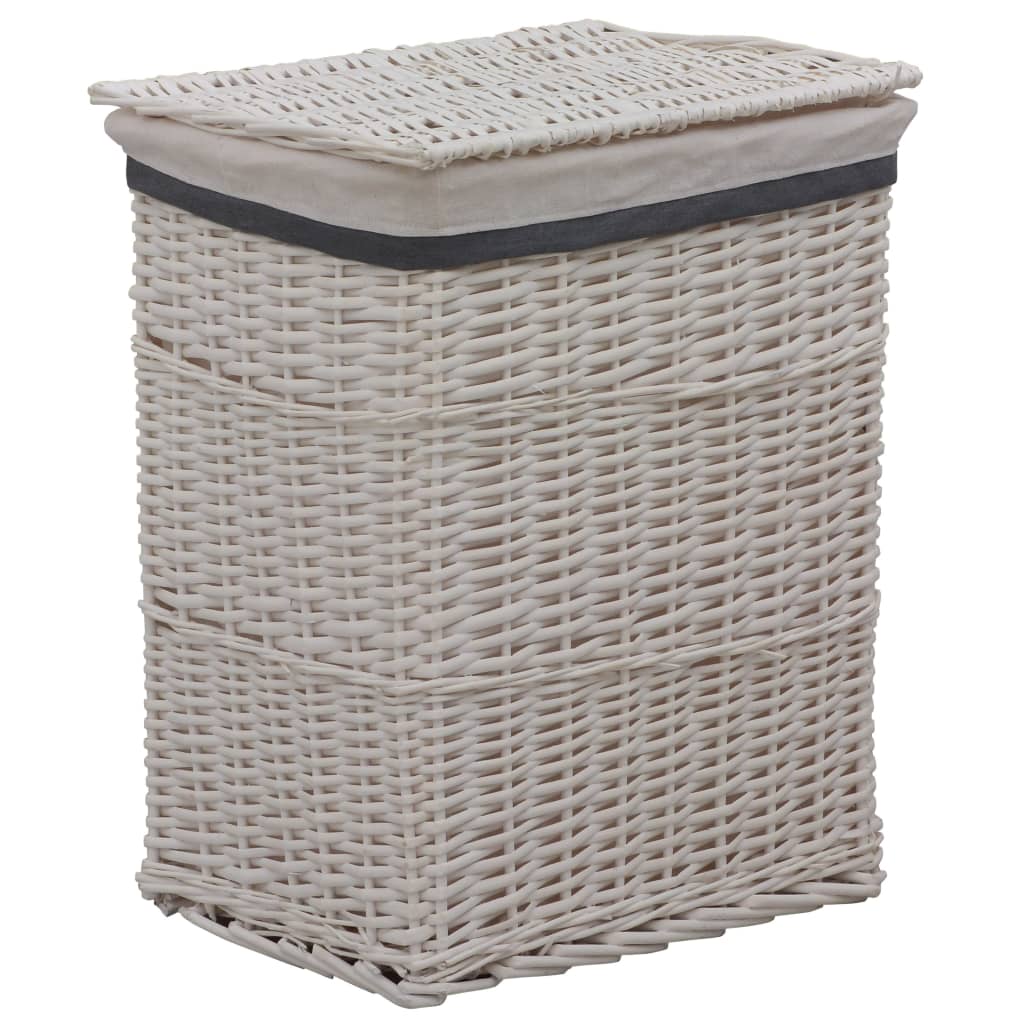 vidaXL Laundry basket willow white