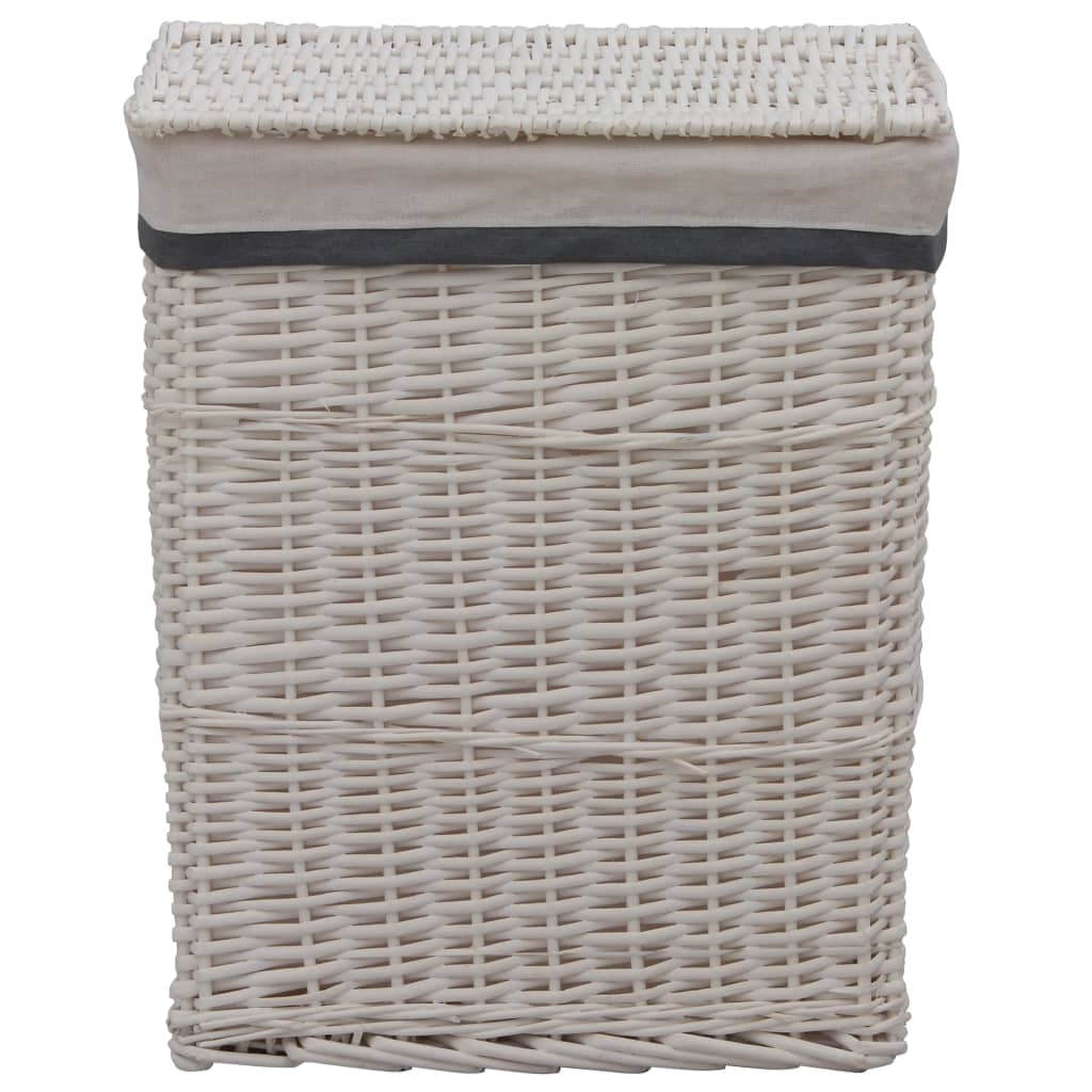 vidaXL Laundry basket willow white