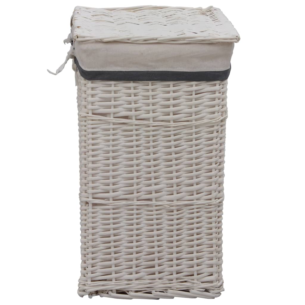 vidaXL Laundry basket willow white