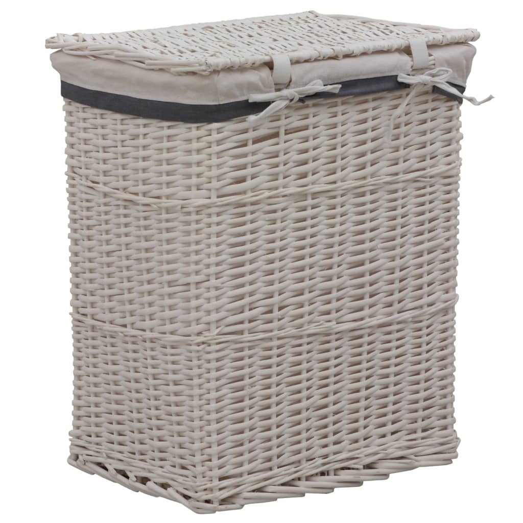 vidaXL Laundry basket willow white