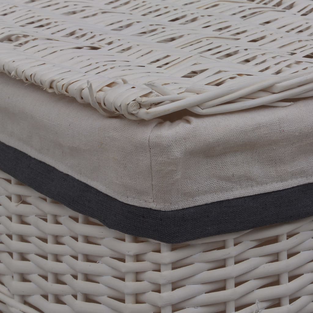 vidaXL Laundry basket willow white