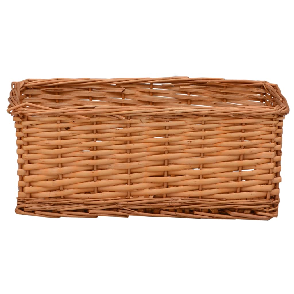 vidaXL 4-Piece Stackable Willow Basket Set Brown