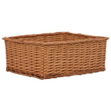 vidaXL 4-Piece Stackable Willow Basket Set Brown