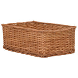 vidaXL 4-Piece Stackable Willow Basket Set Brown
