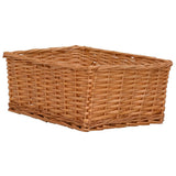 vidaXL 4-Piece Stackable Willow Basket Set Brown