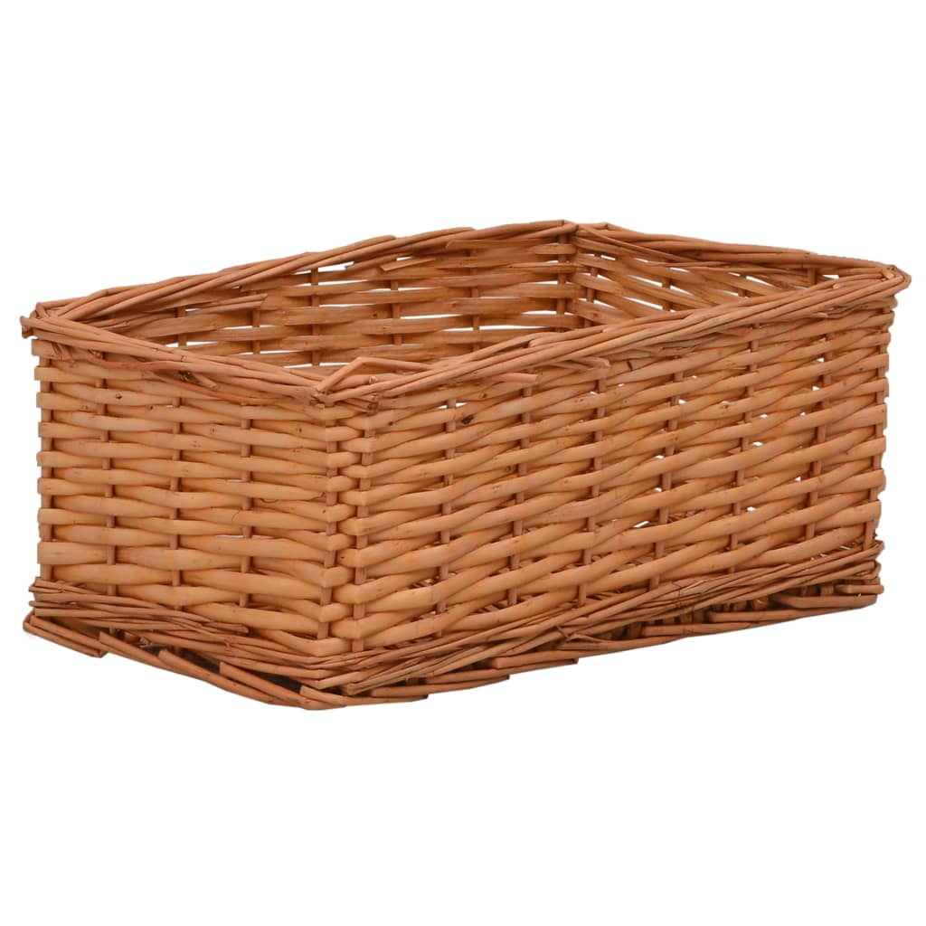 vidaXL 4-Piece Stackable Willow Basket Set Brown
