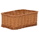 vidaXL 4-Piece Stackable Willow Basket Set Brown