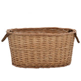 vidaXL Log Basket with Handles 56x40x28 cm Natural Willow