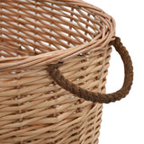 vidaXL Log Basket with Handles 56x40x28 cm Natural Willow