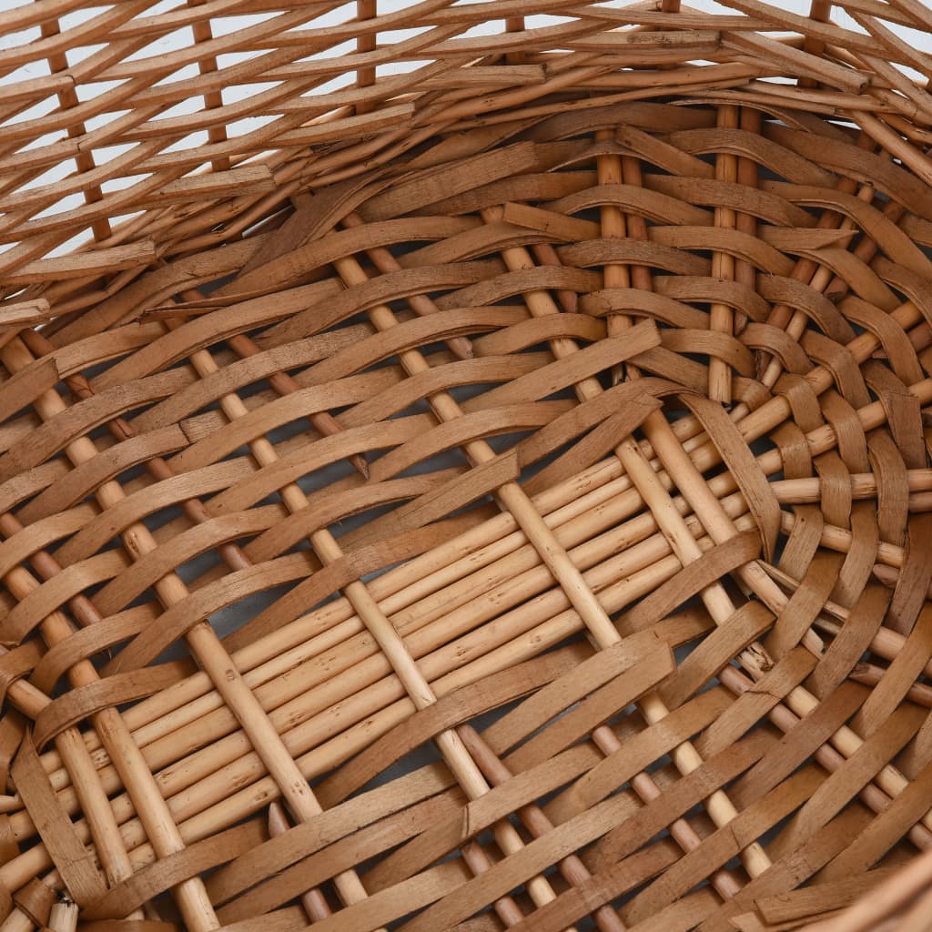 vidaXL Log Basket with Handles 56x40x28 cm Natural Willow