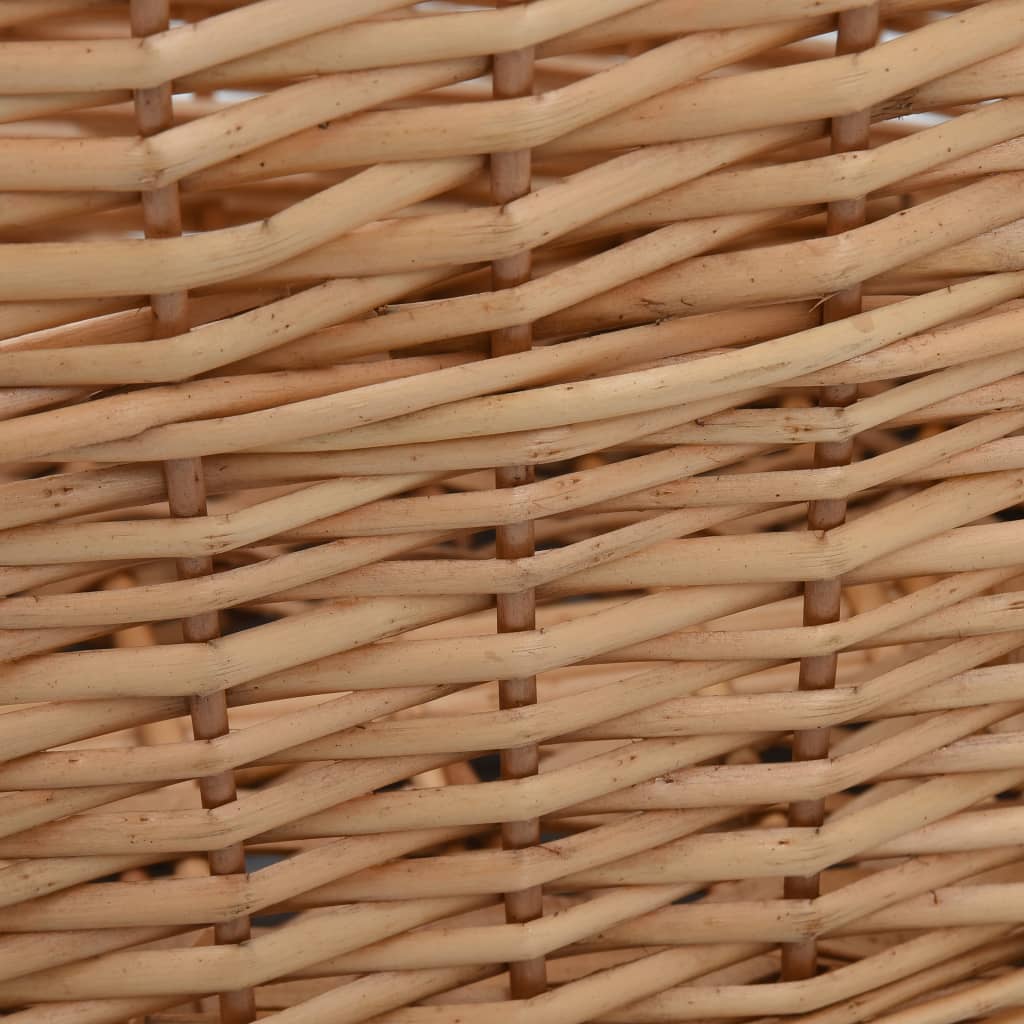 vidaXL Log Basket with Handles 56x40x28 cm Natural Willow