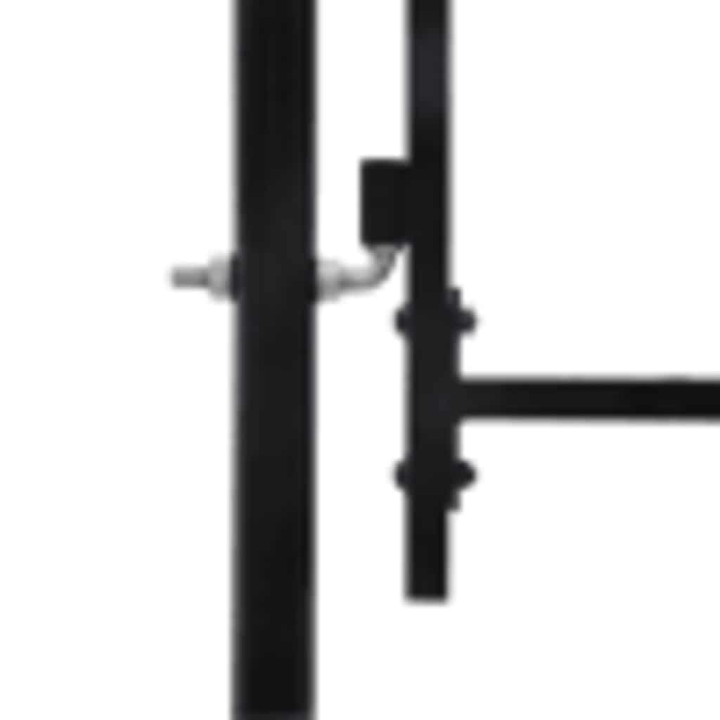 vidaXL Double Gate with Spear Top 299.5x224.5 cm Steel Black