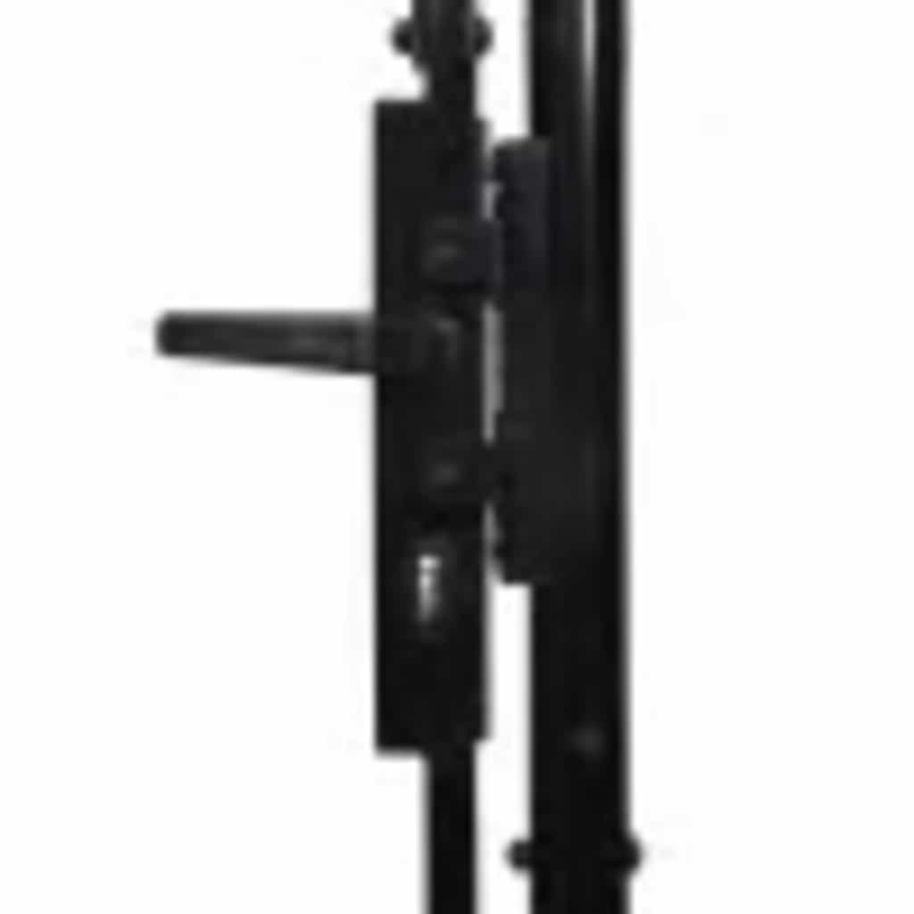 vidaXL Double Gate with Spear Top 299.5x224.5 cm Steel Black