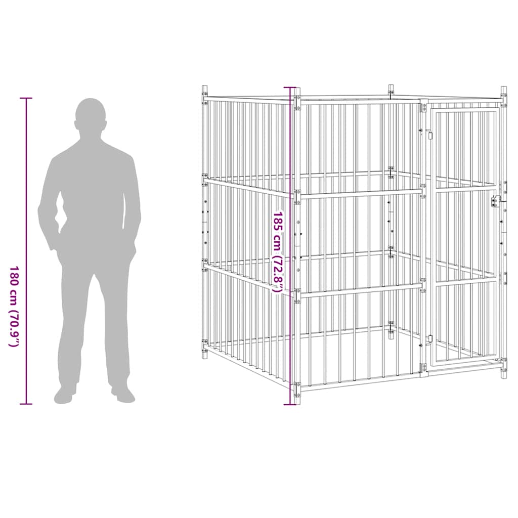 vidaXL Outdoor Dog Kennel 150x150x185 cm
