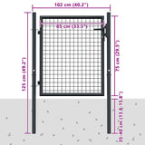 vidaXL Garden fence mesh galvanized steel 100x75 cm grey