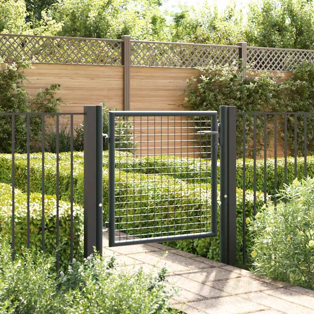 vidaXL Garden fence mesh galvanized steel 100x75 cm grey