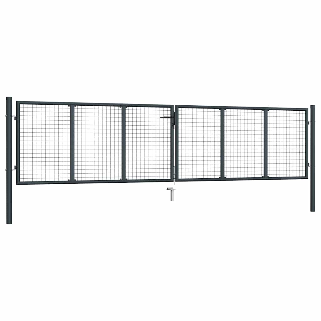 vidaXL Tuinhek van gaas gegalvaniseerd staal 400x75 cm grijs