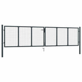 vidaXL Tuinhek van gaas gegalvaniseerd staal 400x75 cm grijs
