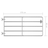 vidaXL Porte avec 5 supports (95-170)x90 cm acier inoxydable couleur argent