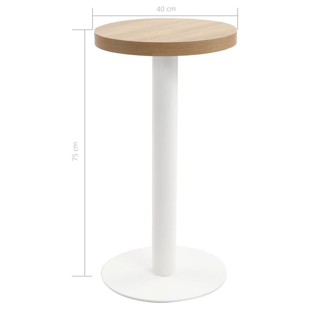 vidaXL Table de bistro 40 cm MDF brun clair