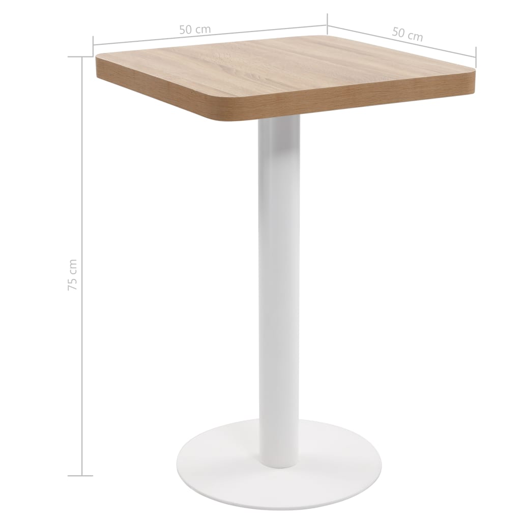 vidaXL Table de bistro 50x50 cm MDF brun clair