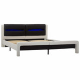 vidaXL Bed Frame with Headboard White and Black 120x200 cm Faux Leather