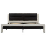vidaXL Bed Frame with Headboard White and Black 120x200 cm Faux Leather