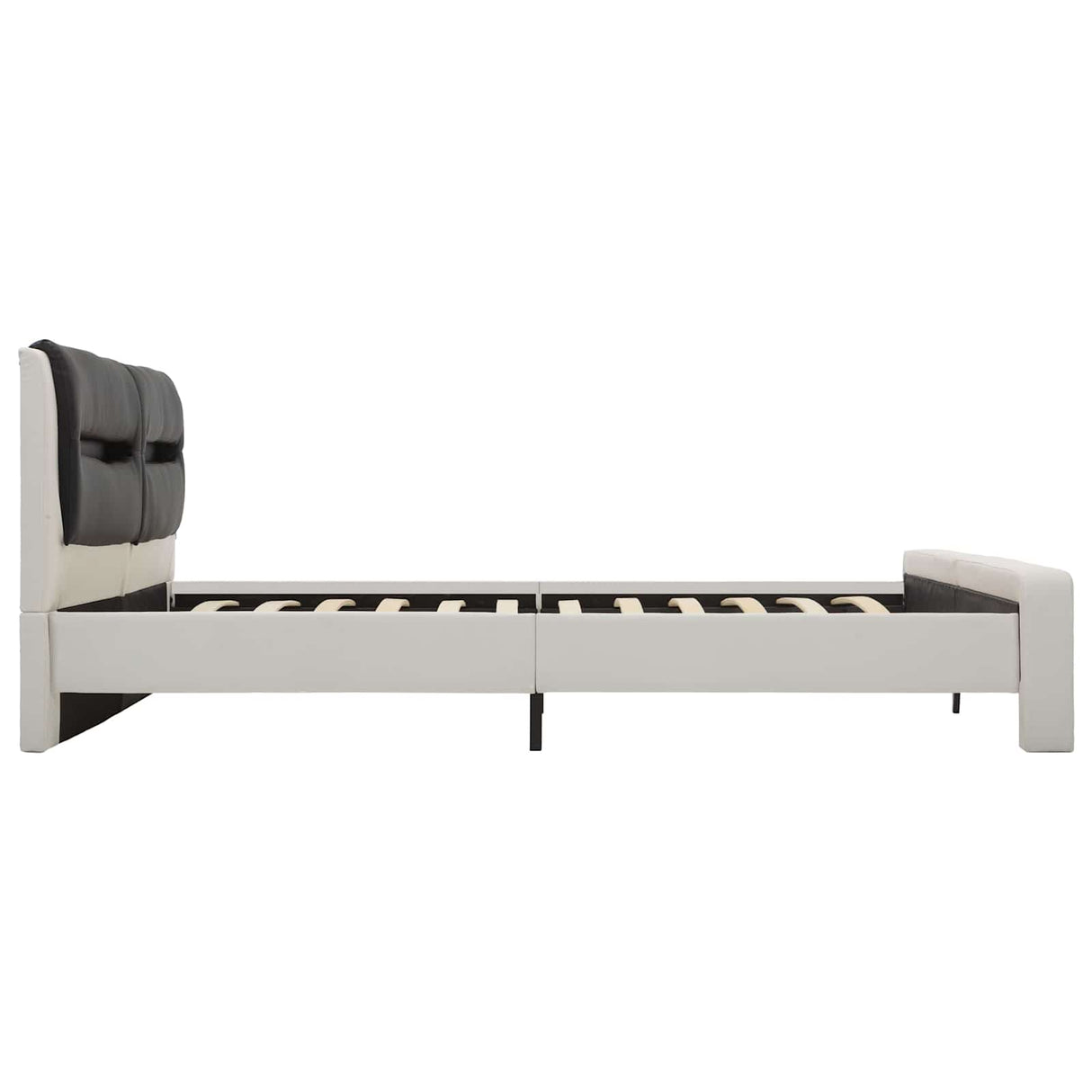 vidaXL Bed Frame with Headboard White and Black 120x200 cm Faux Leather