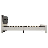 vidaXL Bed Frame with Headboard White and Black 120x200 cm Faux Leather