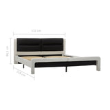 vidaXL Bed Frame with Headboard White and Black 120x200 cm Faux Leather