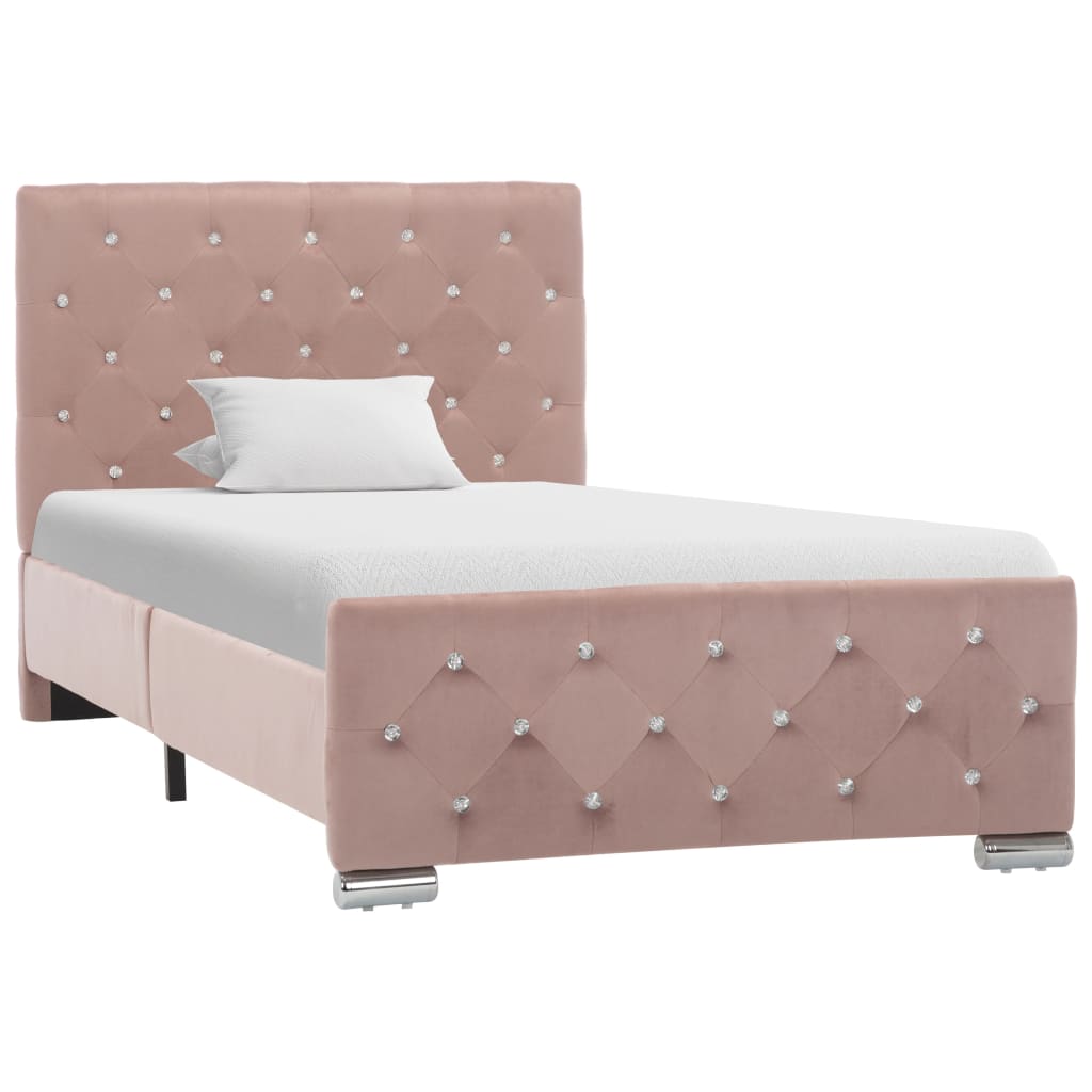 vidaXL Bed Frame Velvet Pink 90x200 cm