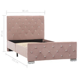 vidaXL Bed Frame Velvet Pink 90x200 cm