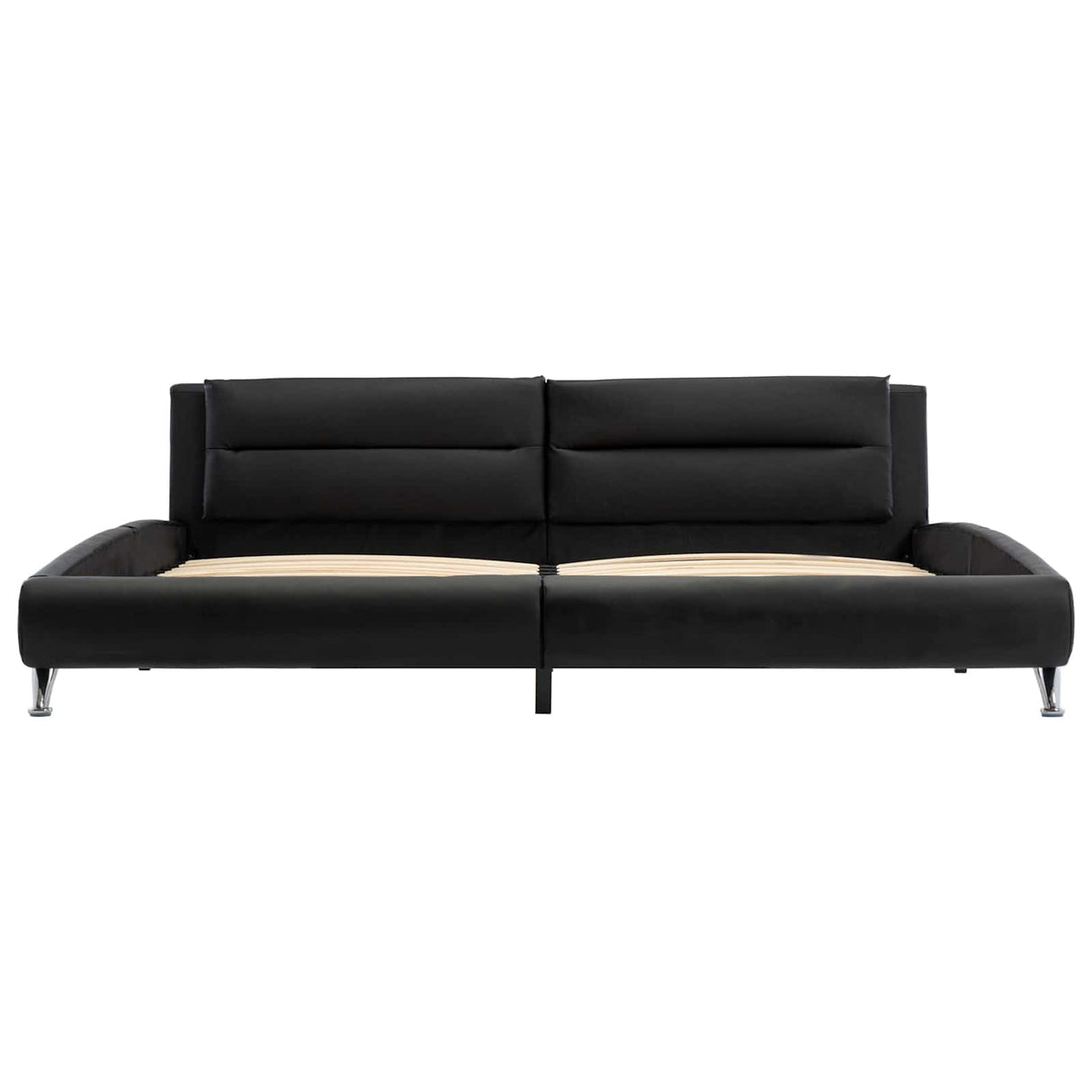 vidaXL Bed Frame with Headboard Black 160 x 200 cm Faux Leather