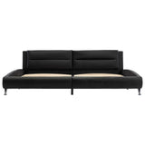vidaXL Bed Frame with Headboard Black 160 x 200 cm Faux Leather