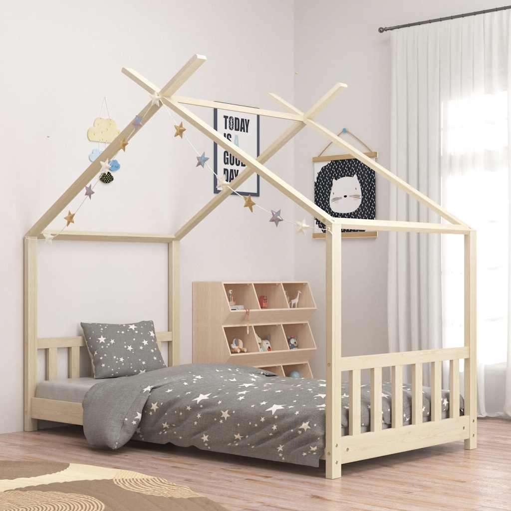 vidaXL Kids' Bed Frame Solid Pine Wood 70x140 cm