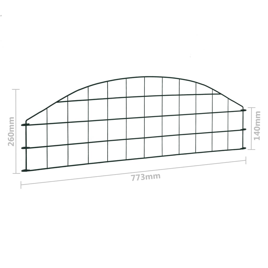 vidaXL Fencing Set Curved 77.3x26 cm Green