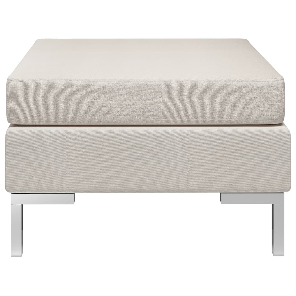 vidaXL Sectional Footstool with Cushion Fabric Cream