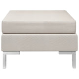 vidaXL Sectional Footstool with Cushion Fabric Cream