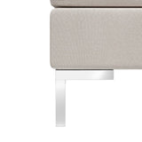 vidaXL Sectional Footstool with Cushion Fabric Cream