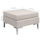 vidaXL Sectional Footstool with Cushion Fabric Cream